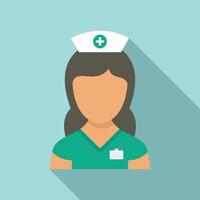 Medic nurse icon, flat style vector