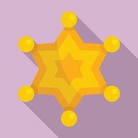 icono de estrella del sheriff, estilo plano vector