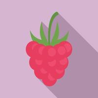 Natural raspberry icon, flat style vector