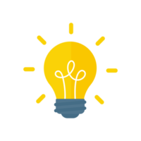 ljus Glödlampa ikon. ljus Glödlampa idéer och kreativitet. analytisk tänkande för innovation bearbetning png