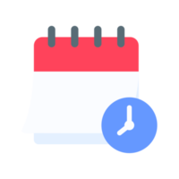 kalenderikonen. en röd kalender för påminnelser om möten och viktiga festivaler under året. png