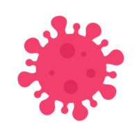 virus de icono covid-19 que se propagan al toser o estornudar diseño plano simple png