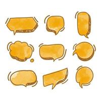 Watercolor speech bubble with scribble line art vector