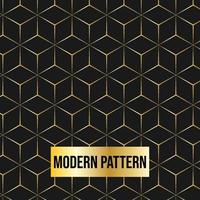 Abstract geometric pattern with lines, 3D pattern seamless vector background. Black and Gold texture can be used in cover design, book design, poster, cd cover, flyer, website backgrounds or ads