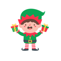 Personaje elfo para decorar tarjetas de felicitación navideñas. png