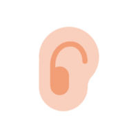 Ohr-Symbol. Ear Line Design das Konzept von Hörproblemen isoliert auf dem Hintergrund png