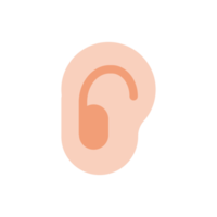 icono de oreja. diseño de la línea del oído el concepto de problemas auditivos aislados en el fondo png