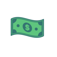 Money icon. Green dollar bills that are very valuable. The concept of a millionaire Spending money png