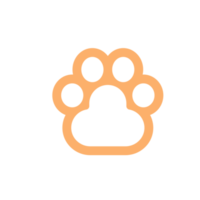 Dog and cat paws with sharp claws. cute animal footprints png