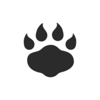 Dog and cat paws with sharp claws. cute animal footprints png