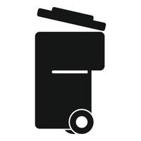 Plastic garbage bin icon, simple style vector