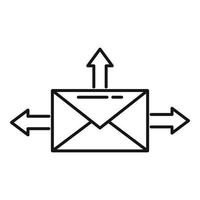icono de carta de correo seo, estilo de contorno vector