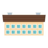 School building icon, flat style vector
