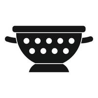 Steel sieve icon, simple style vector