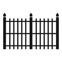 Metal fence icon, simple style vector