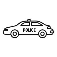 icono de coche de policía, estilo de esquema vector