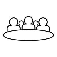 Round table audience icon, outline style vector