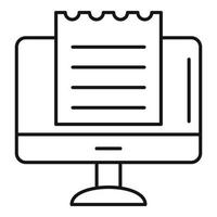 Online tax receipt icon, outline style vector