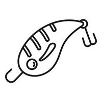 Fish bait jig icon, outline style vector