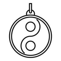 Yin yang emblem icon, outline style vector