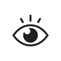 Augensymbol. einfaches flaches augendesign vision pflegekonzept tragen sie eine brille für eine klare sicht. png