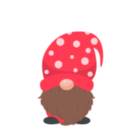 gnome de noël. un petit gnome coiffé d'un bonnet de laine rouge. fêter noël png