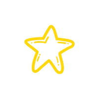 hand drawn star collection simple design png