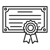 Exam diploma icon, outline style vector