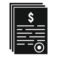 Money papers icon, simple style vector