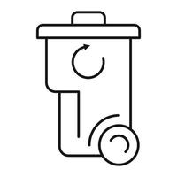 Plastic garbage bin icon, outline style vector