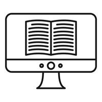 Computer ebook icon, outline style vector