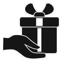 Fast gift box shipment icon, simple style vector