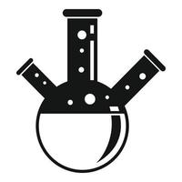 Boiling triple flask icon, simple style vector