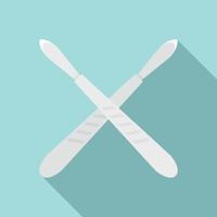 Crossed scalpel icon, flat style vector