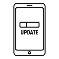 Smartphone update icon, outline style vector