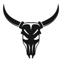 icono de cráneo de vaca, estilo simple vector
