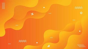 Geometric background. Fluid shapes composition with orange color. vector