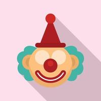 icono de payaso de circo, estilo plano vector