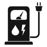 Hybrid car station icon, simple style vector