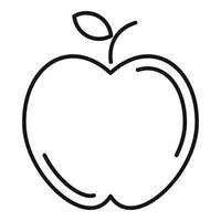 icono de manzana fresca, estilo de esquema vector