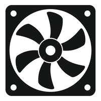 Pc system fan icon, simple style vector