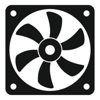 Pc system fan icon, simple style vector