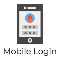 Trendy Mobile Login vector