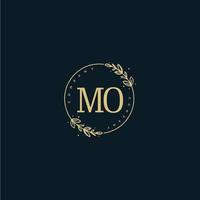 Initial MO beauty monogram and elegant logo design, handwriting logo of initial signature, wedding, fashion, floral and botanical with creative template. vector