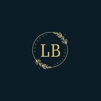 Initial LB beauty monogram and elegant logo design, handwriting logo of initial signature, wedding, fashion, floral and botanical with creative template. vector