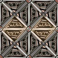 Handmade geometric ethnic mosaic seamless pattern. Abstract tribal tile ornament. vector