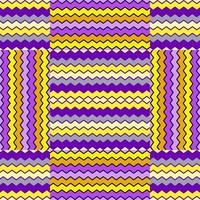 Zig zag stripes seamless pattern. Hand drawn wave lines mosaic ornament. vector
