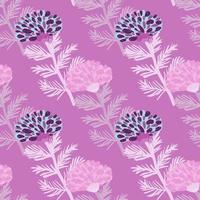 Decorative flower seamless pattern. Hand drawn herbal endless wallpaper. vector