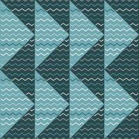 Hand drawn wavy seamless pattern. Abstract zig zag lines mosaic ornament vector