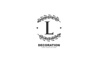 l logo vector floral para empresa de identidad. ilustración de vector de plantilla de naturaleza de letra inicial para su marca.